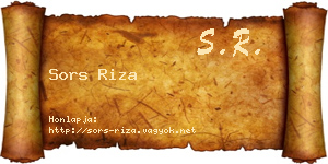 Sors Riza névjegykártya